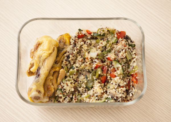 fiambrera de pollo con verduras